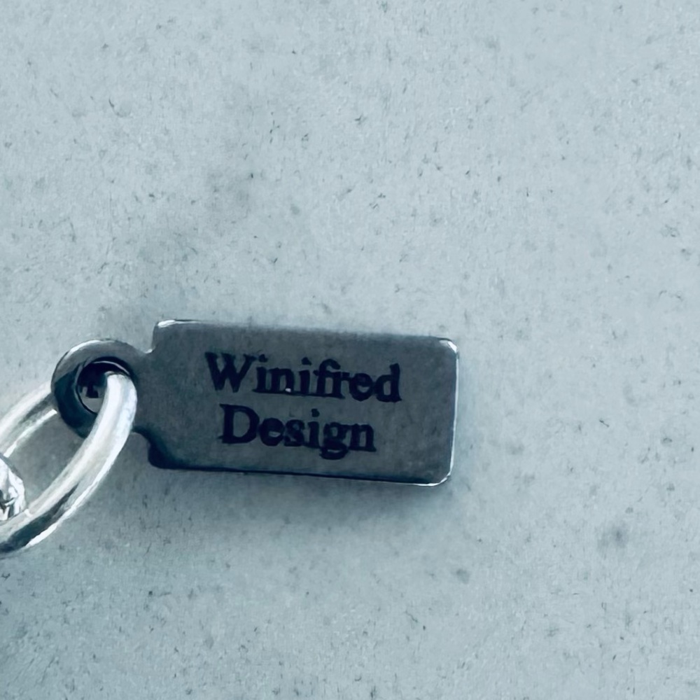 2 Strand Paperclip & Freshwater Pearl Necklace w/ 1” White Louis Vuitton Pendant - Picture 5 of 5